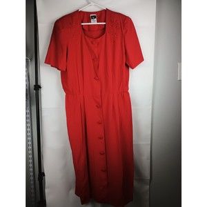 Vtg 80's  Special Effects Sz 18T Embroidered Beaded Midi Red Shoulder Pads